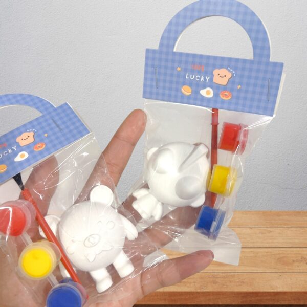 kids diy plaster figurine painting kit – birthday party favor & craft toy